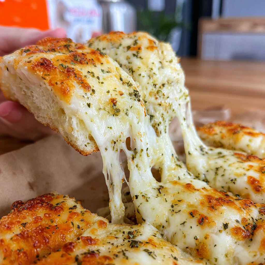Little Caesars Italian Cheese Bread - rich velvety layer with crisp golden edges with a delicate dusting of powdered sugar