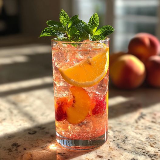 Make Sweet Tart Peach Lemonade For Summer - tender with a light drizzle of sweet glaze