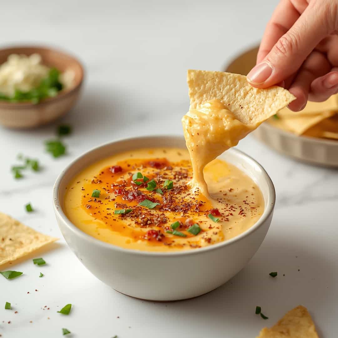 Mexican Street Corn Elote Dip - smooth creamy dipping consistency with baked bubbly top with chopped parsley and grated cheese