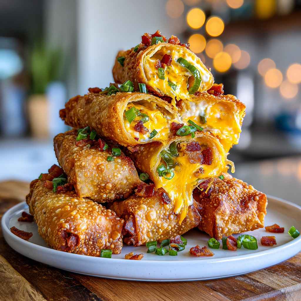 Mini Jalapeno Popper Egg Rolls - smooth creamy dipping consistency with baked bubbly top with chopped parsley and grated cheese