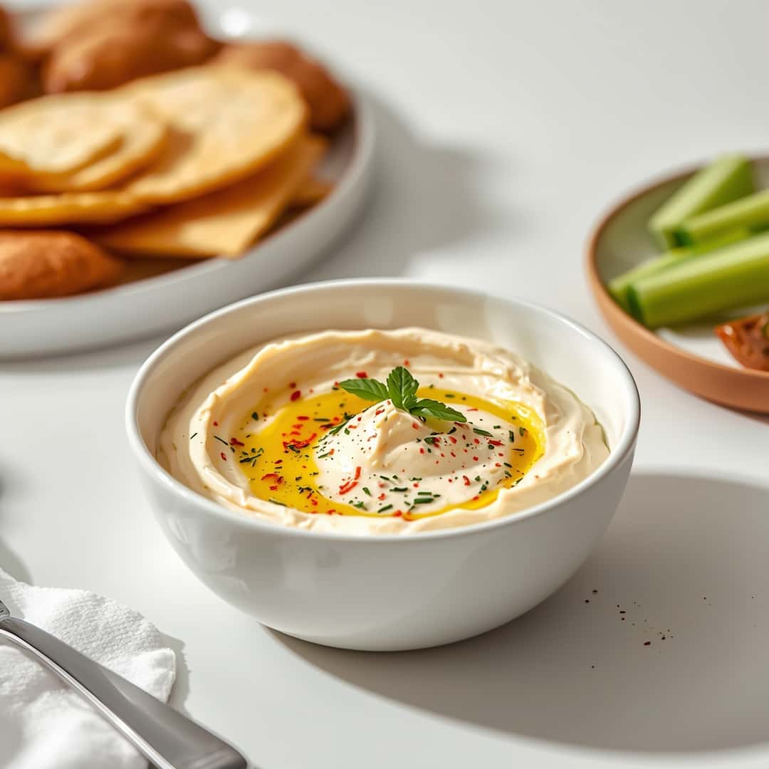 Neiman Marcus Dip - seasoned crunchy edges with vibrant dipping sauce with fresh cilantro leaves and sliced jalapeños