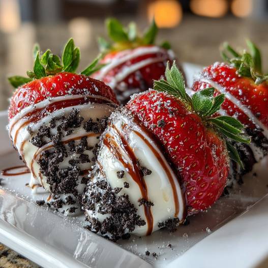 Oreo Truffle-Stuffed Strawberries - delicate melt-in-your-mouth crumb with colorful sprinkles