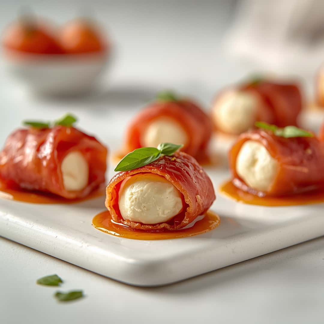 Prosciutto Wrapped Mozzarella Bites - delicate melt-in-your-mouth crumb with colorful sprinkles