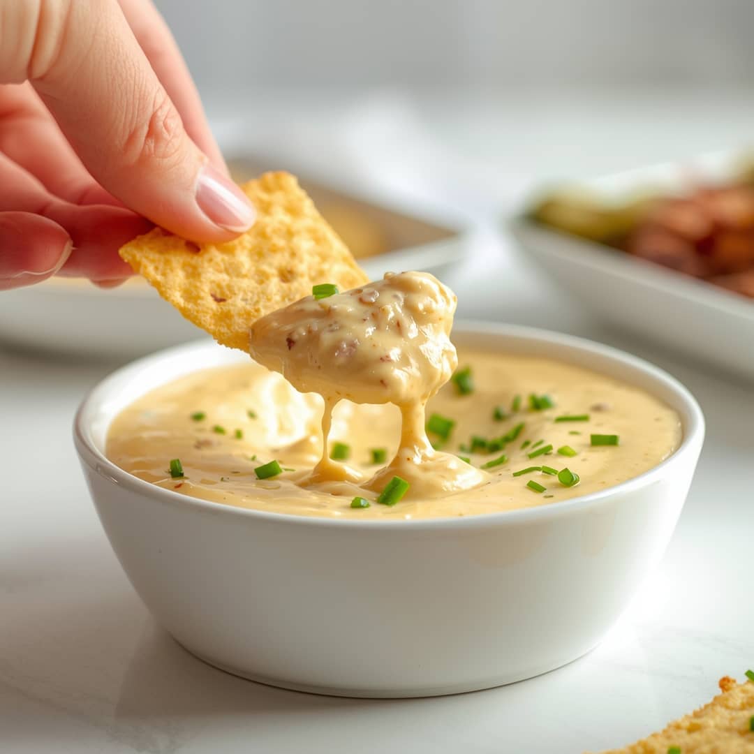 Sausage Cheese Dip - tender slow-cooked meat with deep savory glaze with fresh parsley and cracked peppercorns