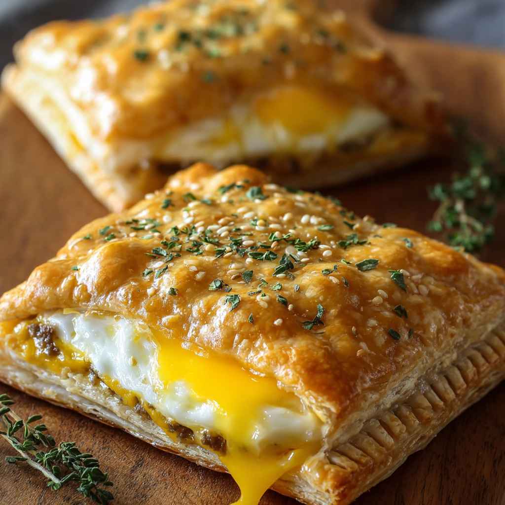 Savory Breakfast Pop-Tarts - delicate flaky crust with warm caramelized edges with fresh garden berries and mint