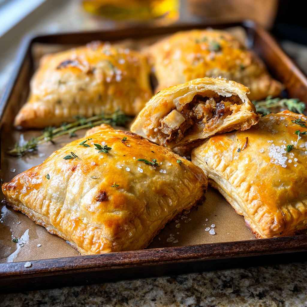 Savory Hand Pies - delicate flaky crust with warm caramelized edges with fresh garden berries and mint