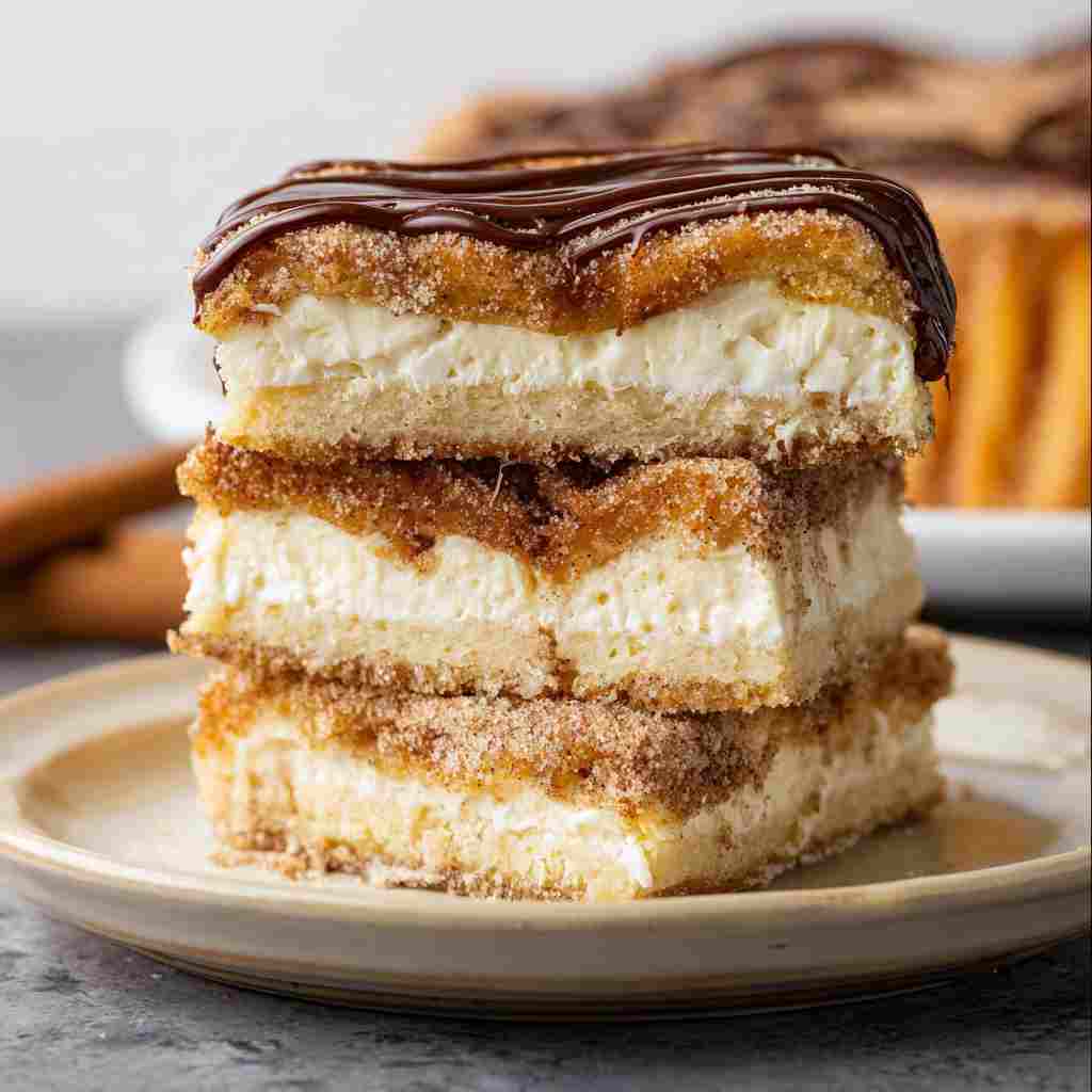 Simple Churro Cheesecake Recipe - moist with a dollop of whipped topping