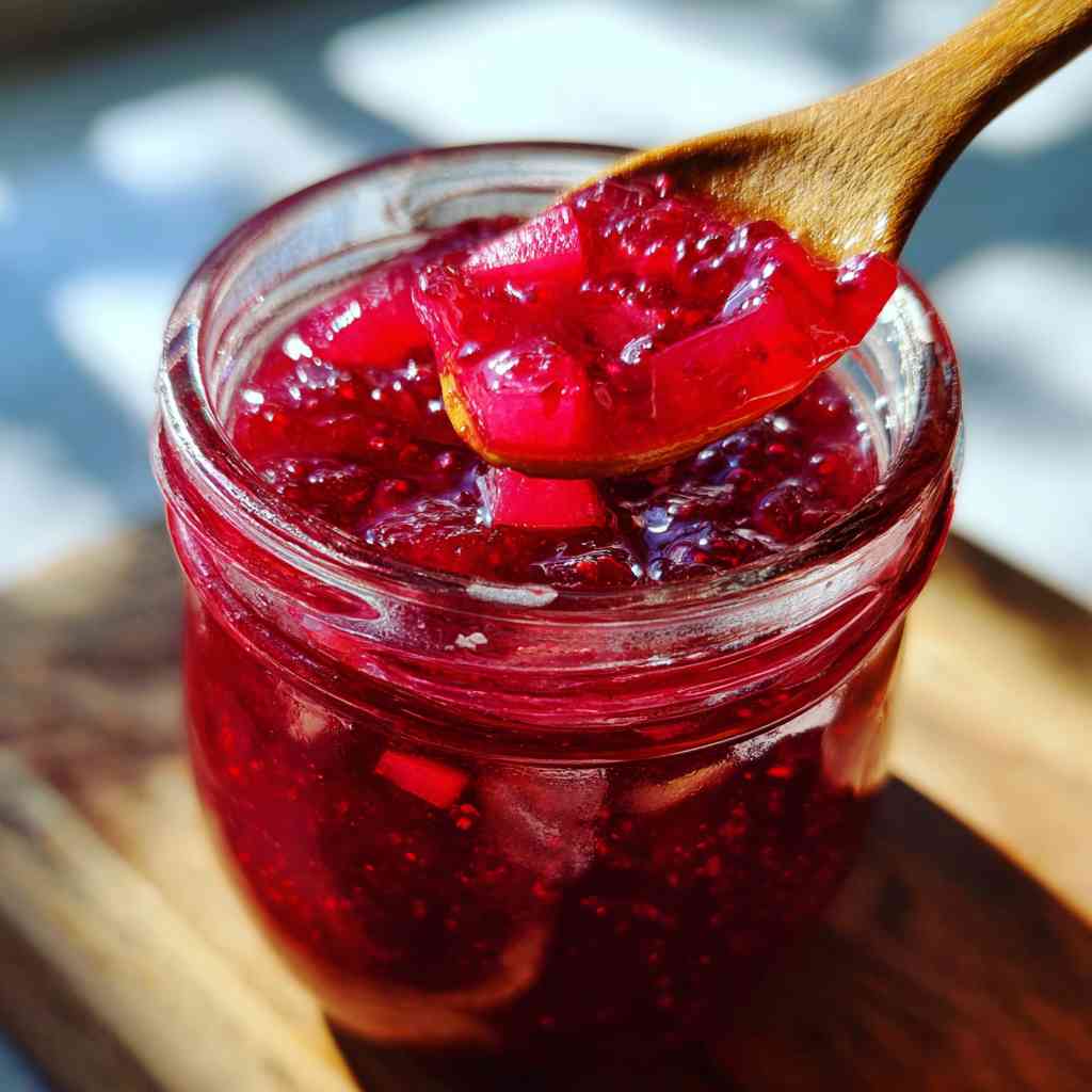 Simple Homemade Rhubarb Jam - delicate melt-in-your-mouth crumb with colorful sprinkles