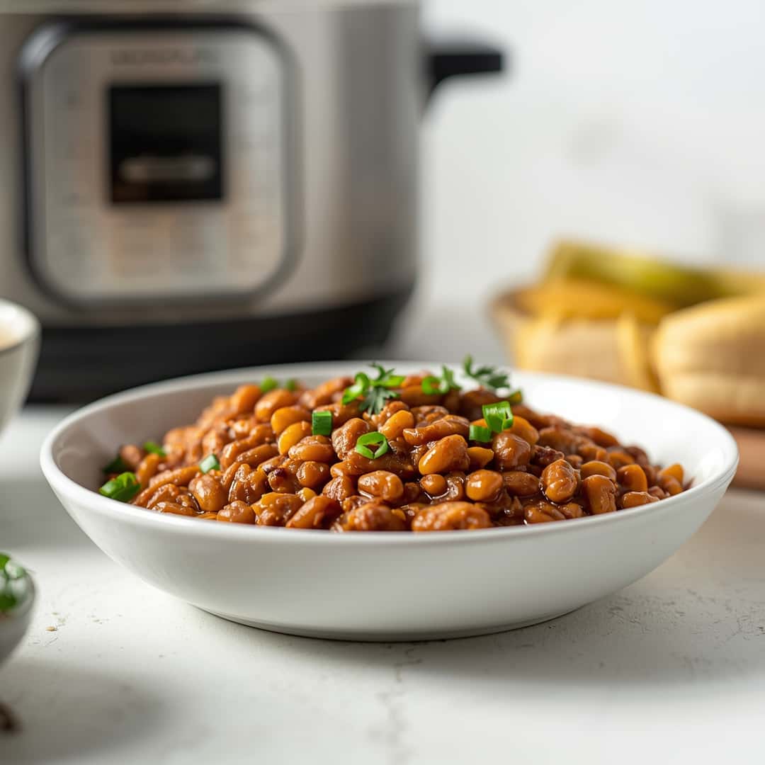 Slow cooker hoppin john - beautifully cooked texture with balanced colors and appetizing finish with cracked black pepper and olive oil