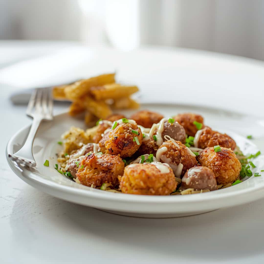 Southern Fried Potatoes Sausage - golden sizzled finish with rich natural juices with flaky sea salt and fresh thyme