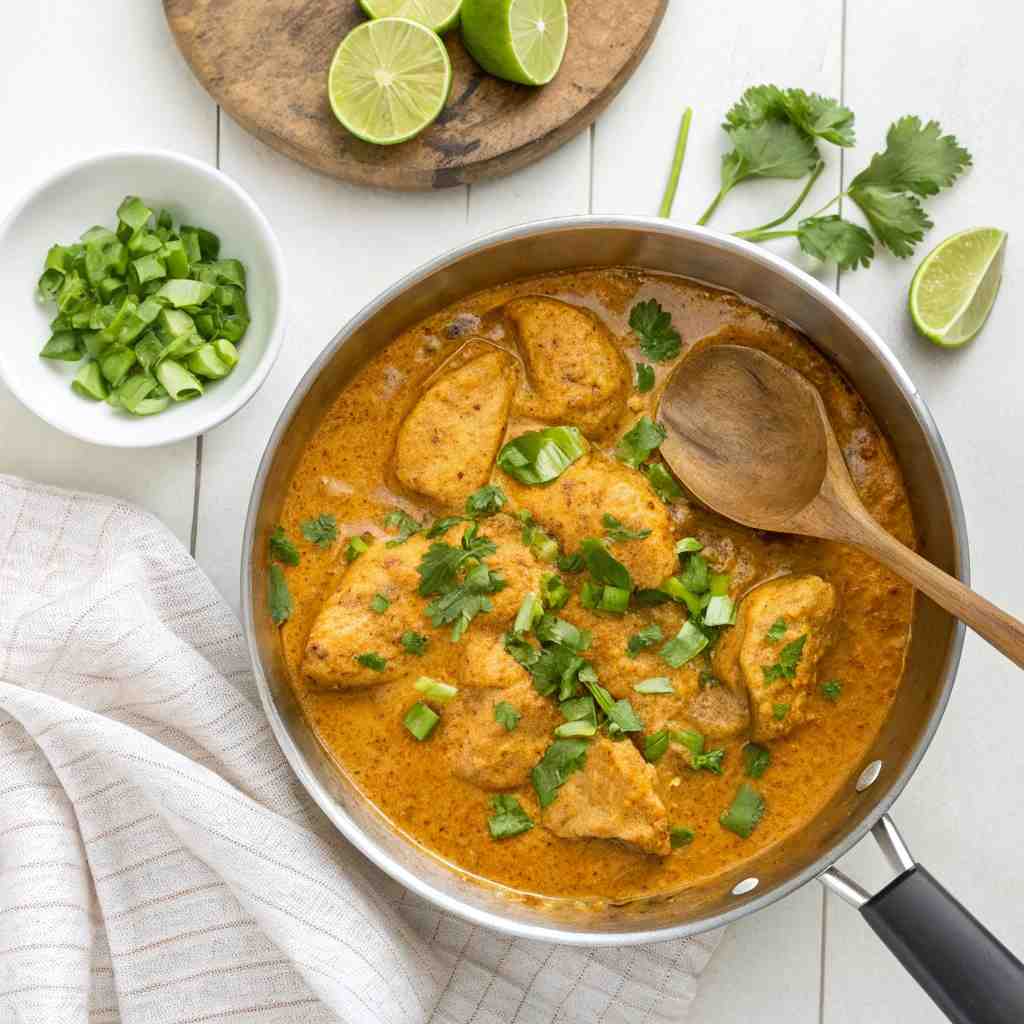 Southwest Creamed Corn and Chicken Skillet - succulent simmered chicken smothered in rich pan sauce with fresh rosemary sprigs and pan drippings