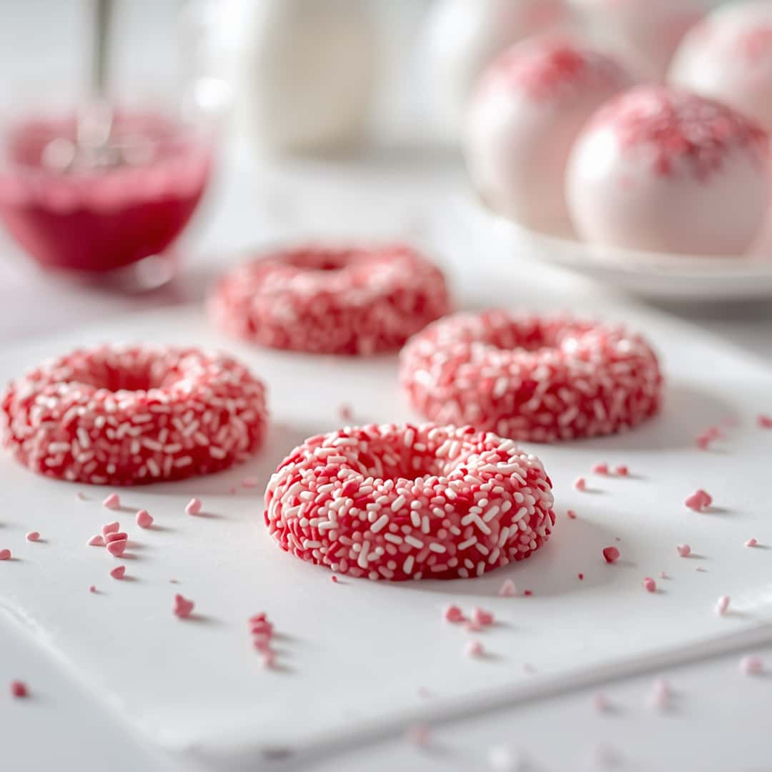 Sprinkle Valentine's Day Cookies - crackly top surface and decadent chocolate interior with flake sea salt crystals