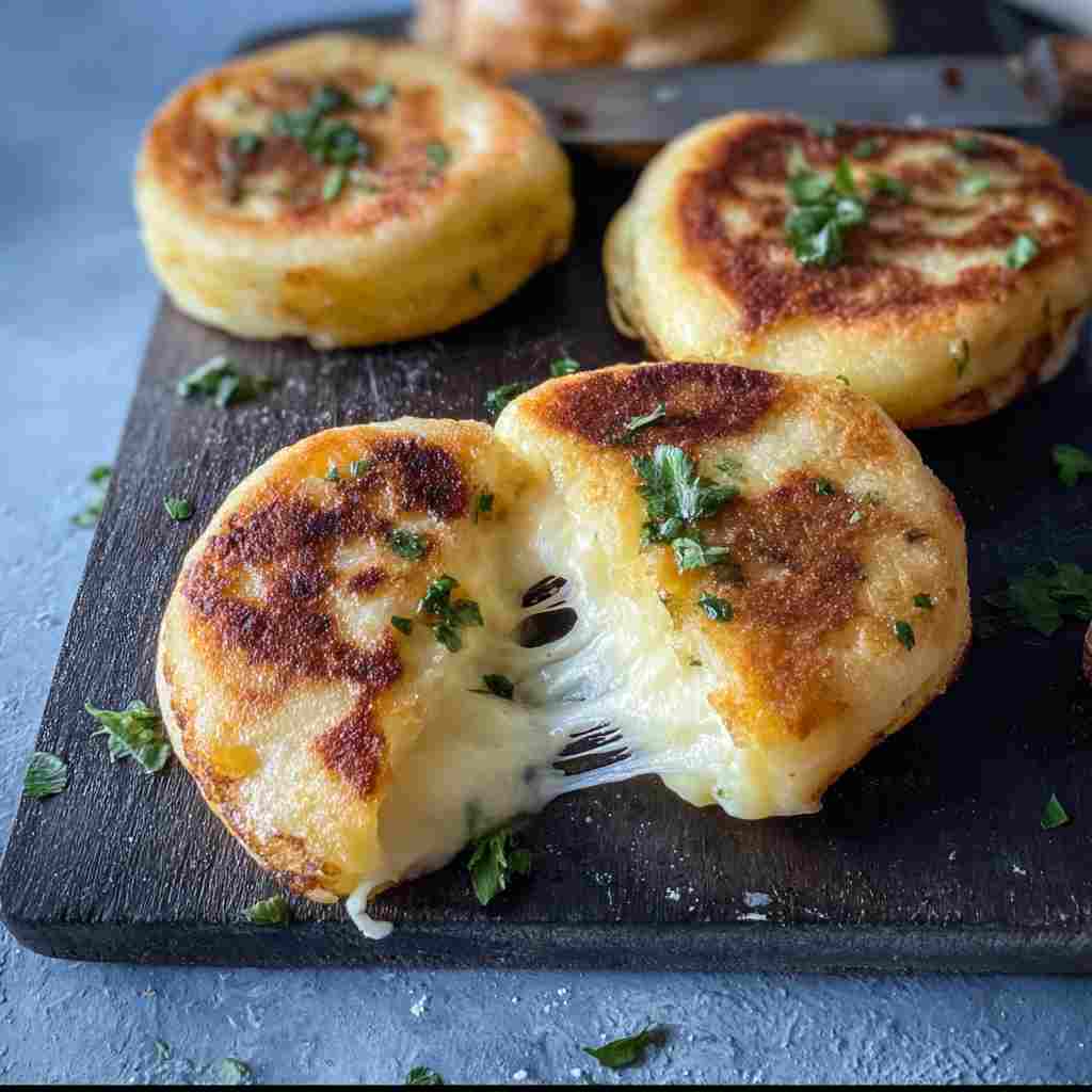 Stuffed Potato Cakes Recipe - moist with a dollop of whipped topping