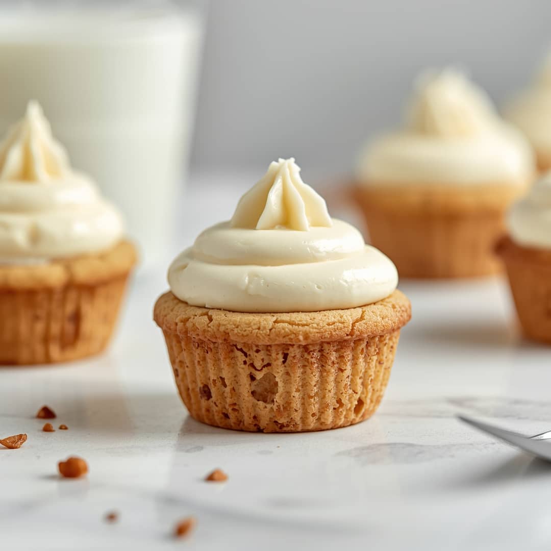 Sugar Cookie Cups Cream Cheese Frosting - crackly top surface and decadent chocolate interior with flake sea salt crystals