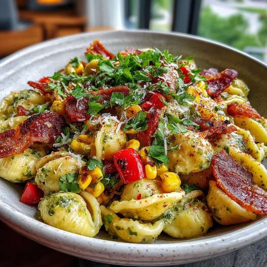 SUMMER PASTA SALAD - crisp garden greens with fresh cracked pepper and lemon wedges