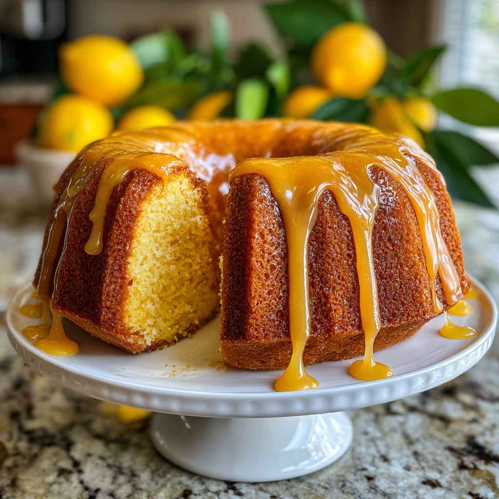 The Best Lemon Cake Recipe - rich velvety layer with crisp golden edges with a delicate dusting of powdered sugar