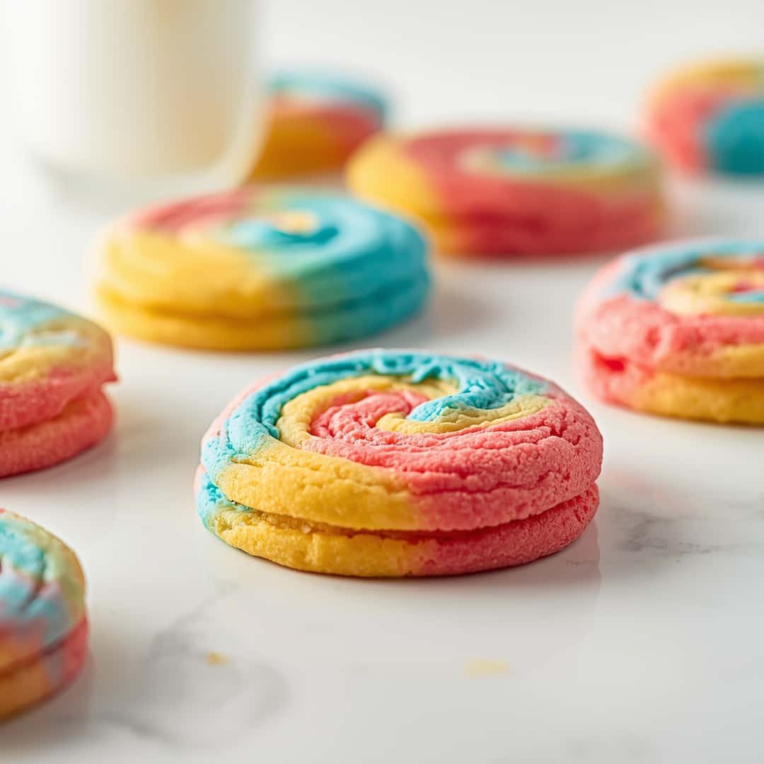 Tie Dye Cookies - delicate melt-in-your-mouth crumb with colorful sprinkles