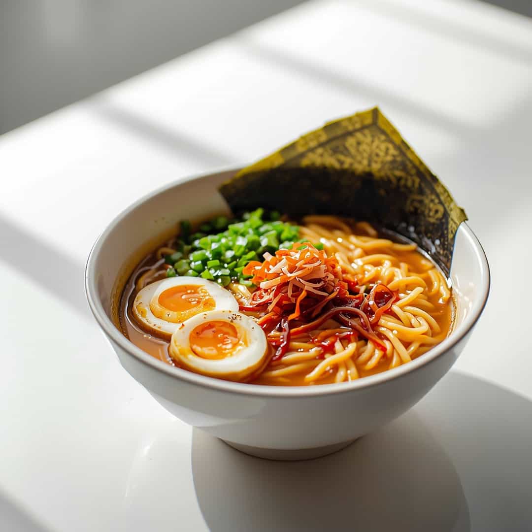TikTok Ramen Recipe - homemade dish showcasing wholesome fresh ingredients with microgreens and lemon zest
