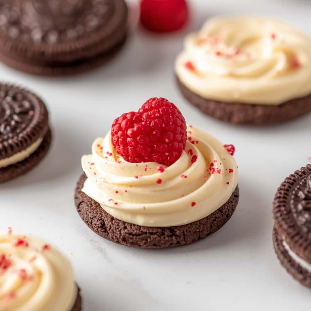 Valentine Cream Cheese Oreo Cookies - delicate melt-in-your-mouth crumb with colorful sprinkles