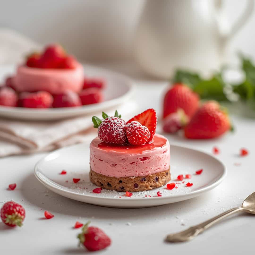 Valentine's Day Dessert - beautifully cooked texture with balanced colors and appetizing finish with cracked black pepper and olive oil