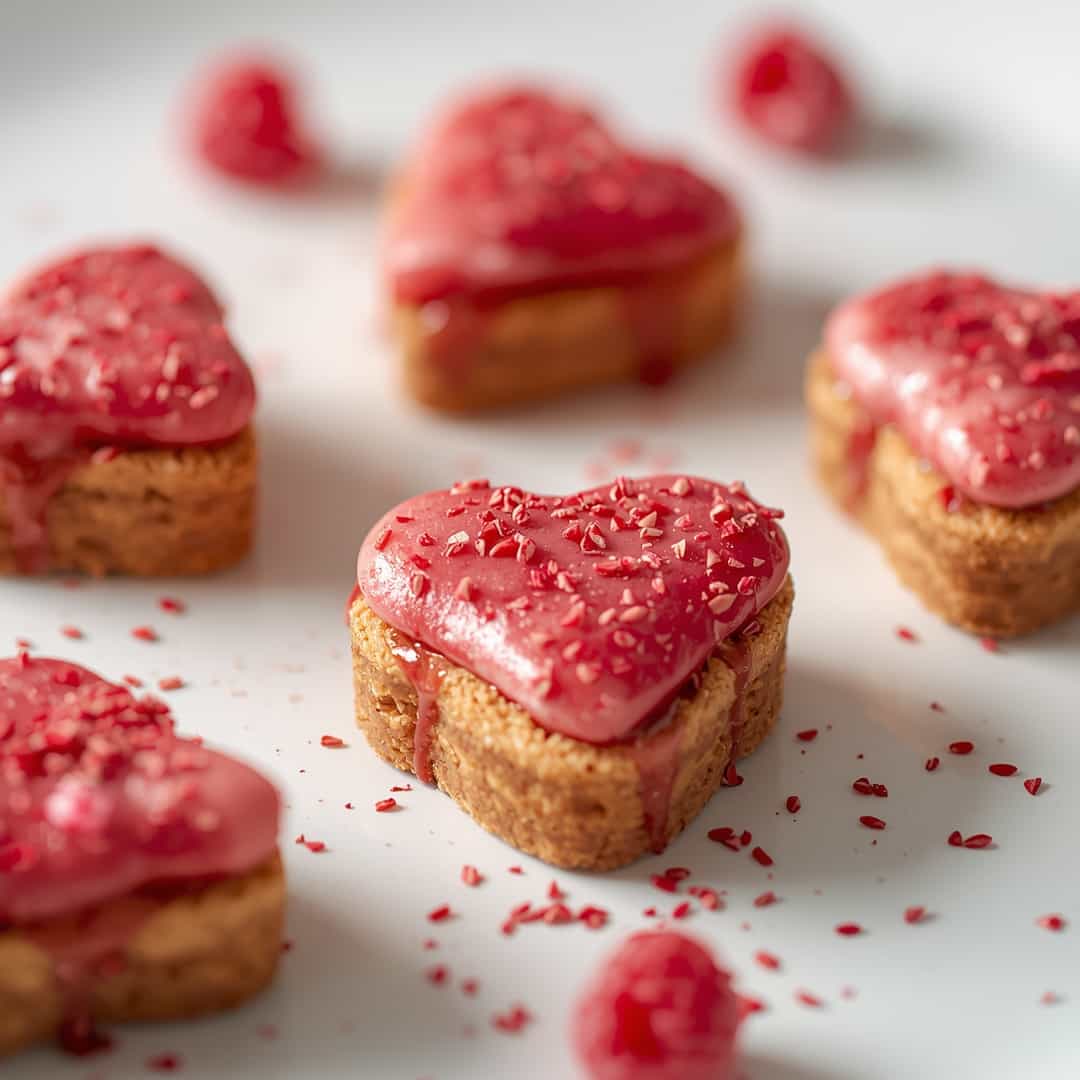 Valentine's Day Heart Treats - beautifully cooked texture with balanced colors and appetizing finish with cracked black pepper and olive oil