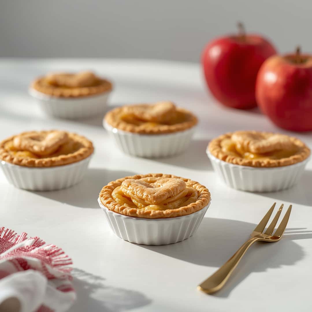 Valentine's Day Mini Apple Pies - tender with a light drizzle of sweet glaze
