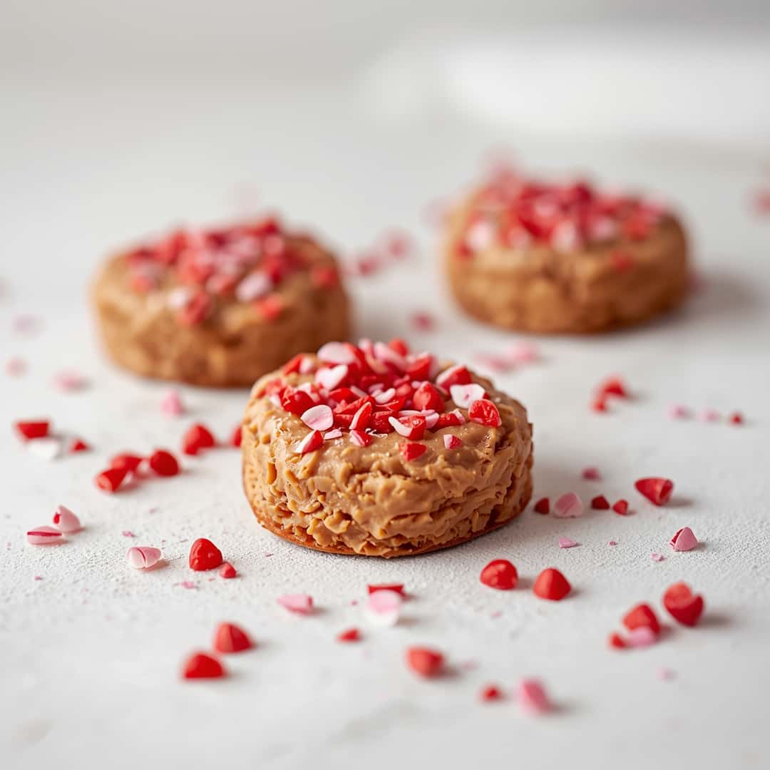 Valentine's Day PB Hearts - homemade dish showcasing wholesome fresh ingredients with microgreens and lemon zest