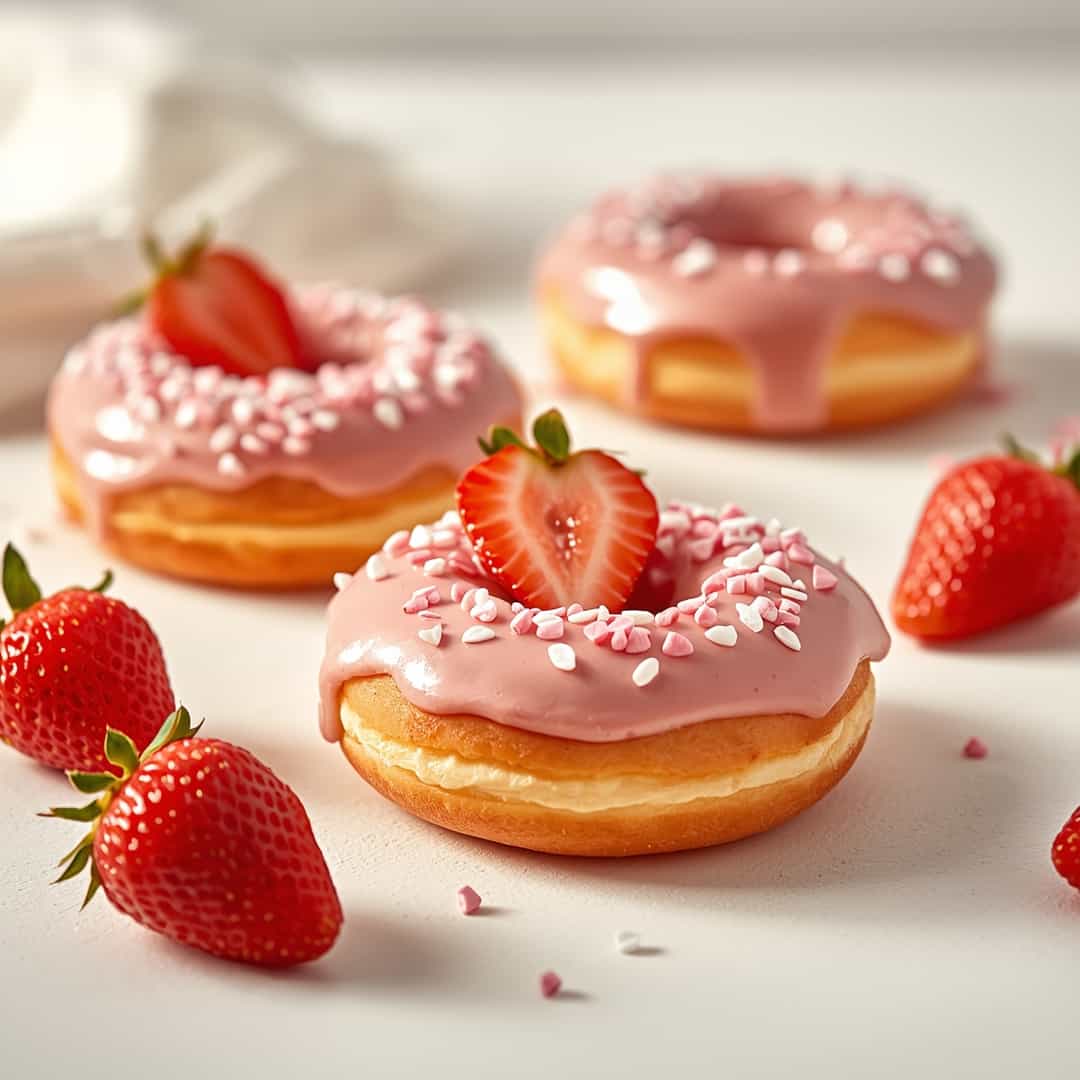 Valentine's Day Strawberry Donuts - tender with fresh seasonal herbs
