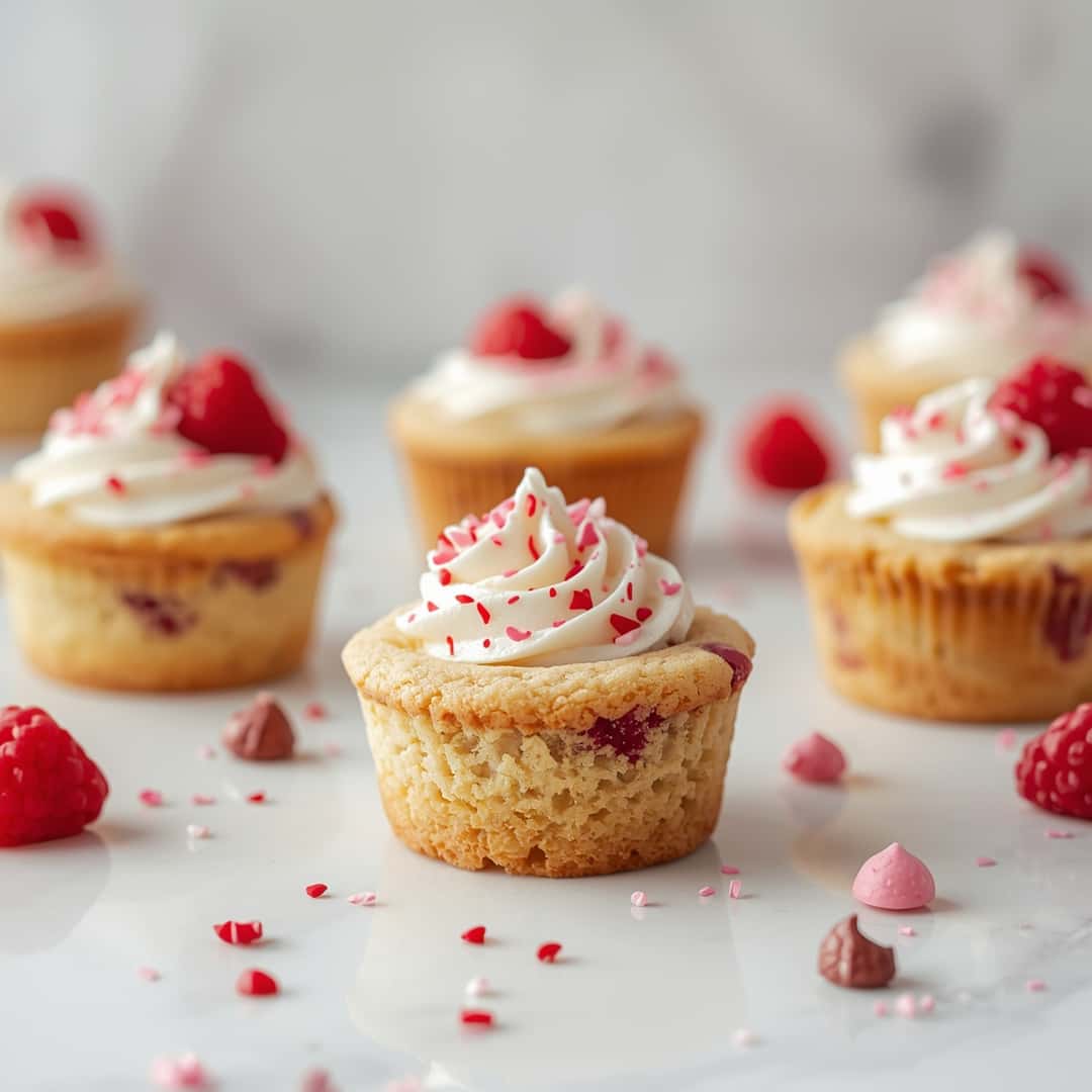 Valentine's Day Sugar Cookie Cups Recipe - delicate melt-in-your-mouth crumb with colorful sprinkles