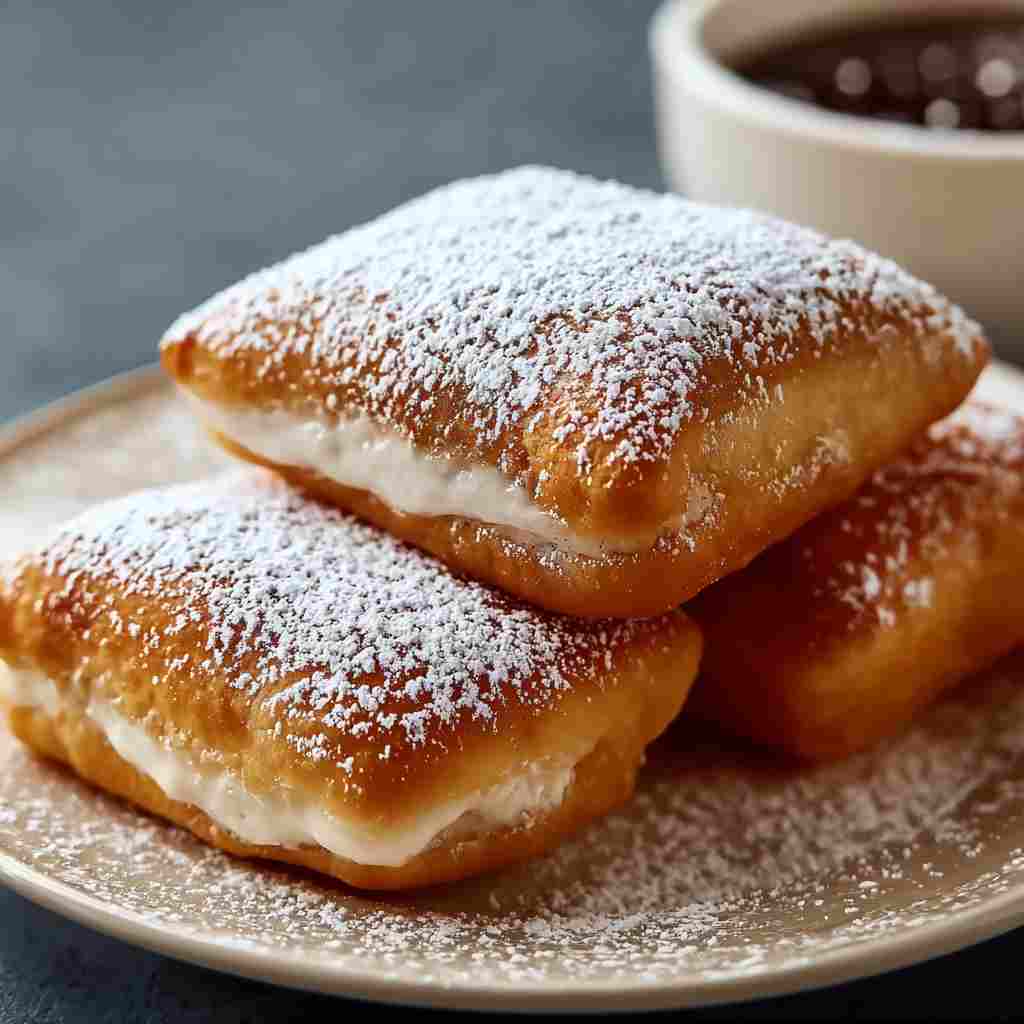 Vanilla French Beignets Recipe - beautifully cooked texture with balanced colors and appetizing finish with cracked black pepper and olive oil